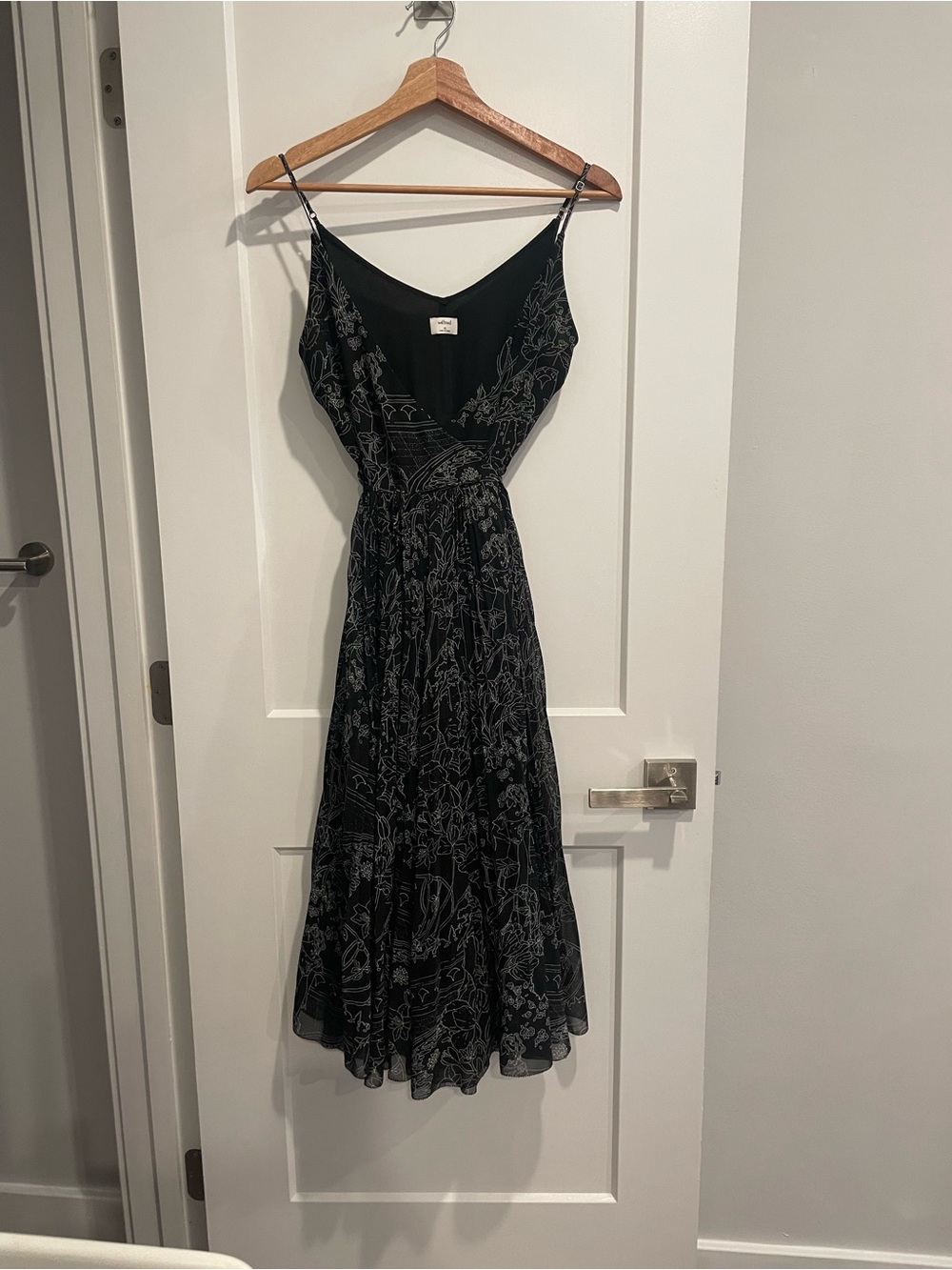 Artizia Beaune Midi Wrap Dress in Black Floral Pattern